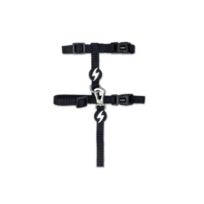 Dashi Solid Black Cat Harness + Leash