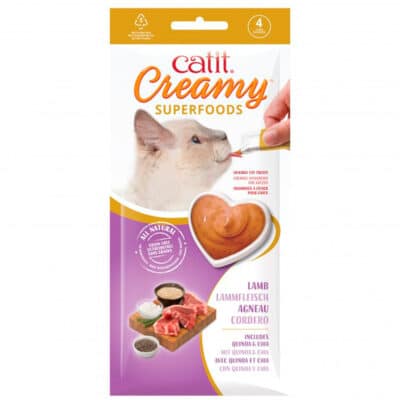 Catit Creamy Superfoods Cordeiro, Quinoa&Chia 4x10g