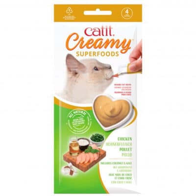 Catit Creamy Superfoods Frango, Coco&Kale 4x10g