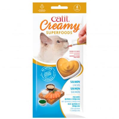 Catit Creamy Superfoods Salmão, Quinoa&Spirulina 4x10g