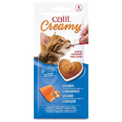 Catit Creamy Salmão e Camarão 4x10g