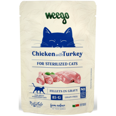 Weego Wet Cat Food Turkey for Sterilized Cats 85gr