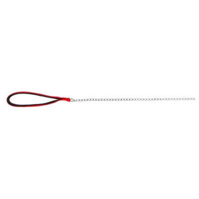 Trela Cromada c/Pega Nylon Vermelho