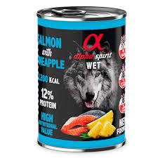 Alpha Spirit Dog Cans Salmon with Pineapple 400g
