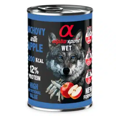 Alpha Spirit Dog Cans Anchovy with Red Apple 400g