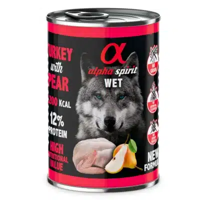 Alpha Spirit Dog Cans Turkey with Pear 400g