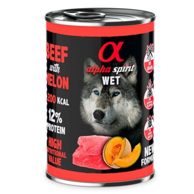 Alpha Spirit Dog Cans Beef with Melon 400g